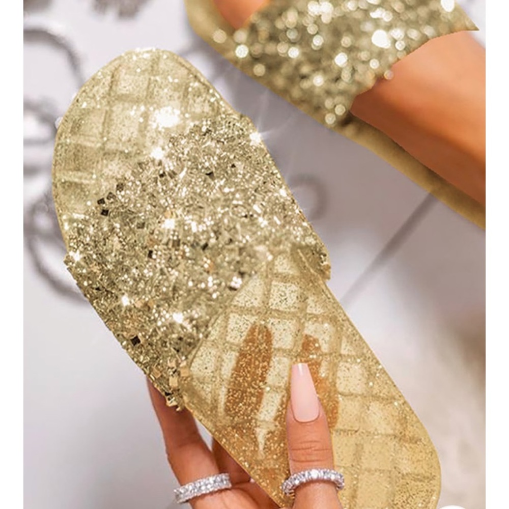 Open toe glitter studded Sandals